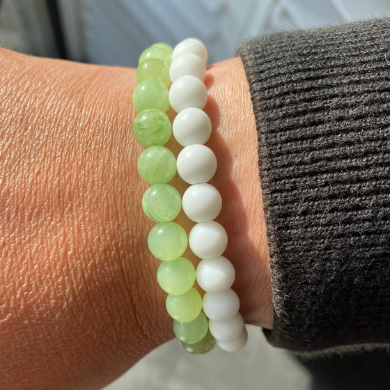 Ibiza Beach Time bracelet set Pastel Green White