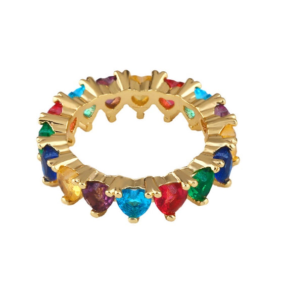 Rainbow Hearts Ring