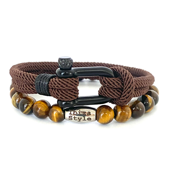 Tiger Eye & Nautische armband set