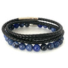 Lederen wikkel armband & Blue Rocks set