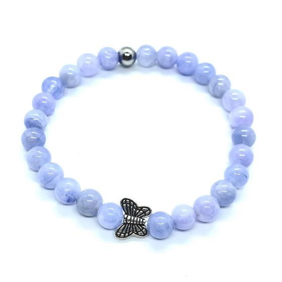 Kinder armbandje met vlinder Amethyst